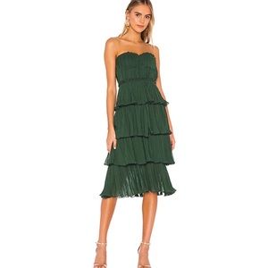 Alex Lovers+friends pleated midi dress strapless